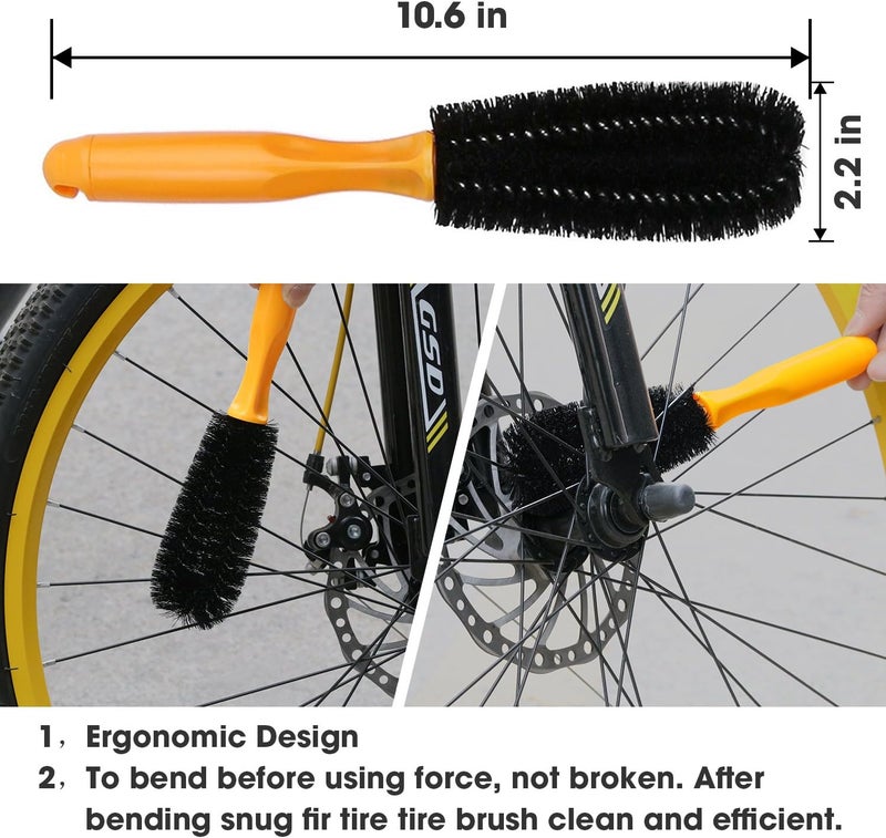 SINGARE 7pcs Bicycle Bike Cleaning Tools Set, Bike Clean Brush Kit Suitable for Mountain, Road, City, Hybrid, BMX and Folding Bike - Image 3